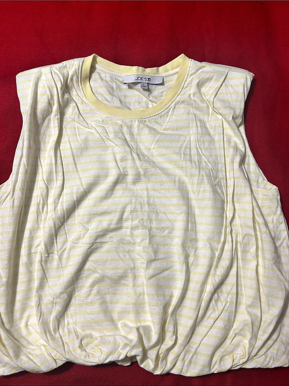 Joe's Striped Tank Top in Yellow & White Size Large